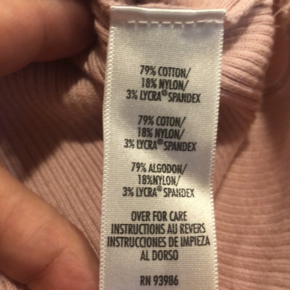 PETITE SOPHISTICATE RIBBED STRETCH TURTLENECK PINK SIZE LARGE - Picture 8 of 12